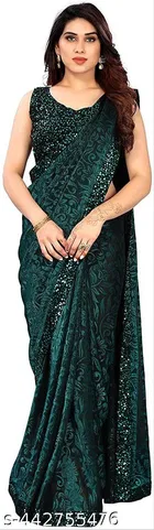 Lycra Sequence Saree for Women 