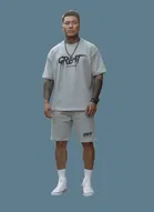 Polyester Printed Co-Ord Set for Men, Grey 