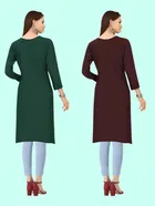 Crepe Solid Kurtis for Women 