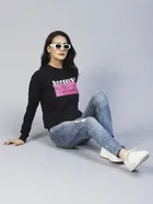 Women's Printed Round Neck Sweatshirt 