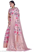 Cotton Linen Zari Woven Saree for Women 