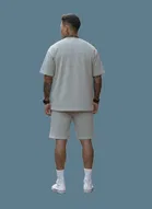 Polyester Printed Co-Ord Set for Men, Grey 