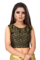 सिद्धिदाता टेक्सटाइल विमेंस प्लेन साटन साड़ी विद ब्रोकेड ब्लाउज पीस 