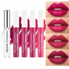 Ronzille Matte Liquid Lipstick with Lip Gloss, Pink Edition [Pack of 4]