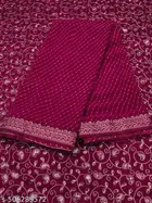 Georgette Solid Saree for Women, Pink 