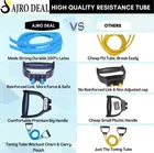 AJRO DEAL DOUBLE TONNING TUBE -BLUE Resistance Tube Exercise, D Handle 