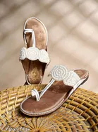 Shoetopia Flat Brown Embellished Size 8.0