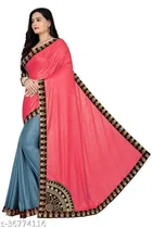 Lycra Solid Saree For Women, Multicolor