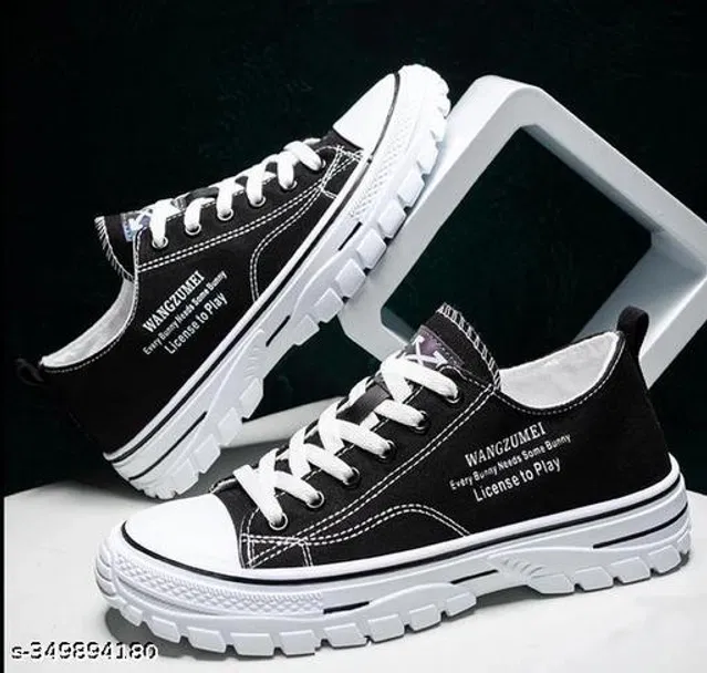 Casual Shoes for Men (Black & White, 9)