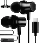 Tecsox Type C Wired Earphones, Black