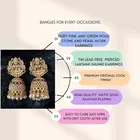 Copper Matte Gold Pearl Drop Earrings for Women 