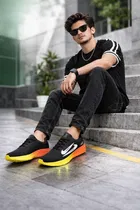 Sports Shoes for Men, Black & Neon Green 