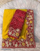 Chinnon Embellished Saree For Women, Yellow