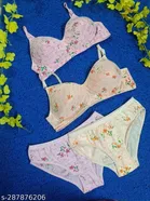 Cotton Blend Printed Lingerie Set for Women 