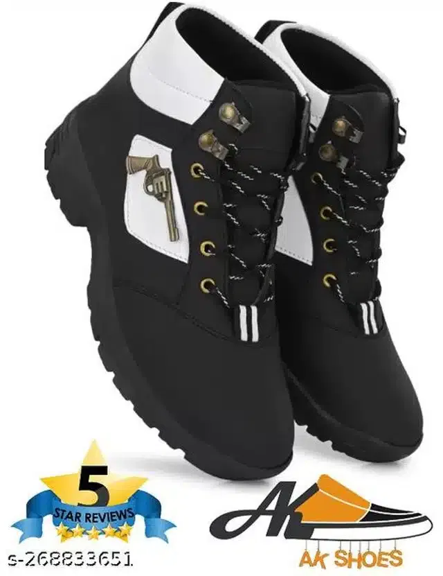 Boots for Men (Black & White, 6)