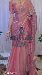 Jimmy Choo Embellished Saree For Women, Pink