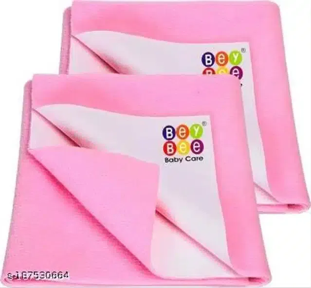 Cotton Mattress Protection Sheet (Baby Pink, 28x20 inches) (Pack of 2)
