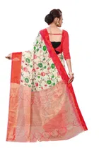 Cotton Flower Printed Saree for Women 