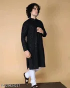 Ethnic Motif High-Low Kurta for Men 