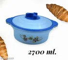 Plastic Serving Casserole (Blue, 2700 ml)