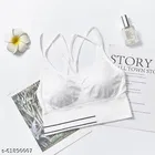 Viscose Spandex Bra for Women, White 