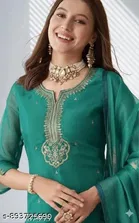 Floral Embroidered Chanderi Cotton Kurti for Women 