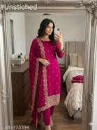 Vichitra Silk Punjabi/All Over Suits for Women 