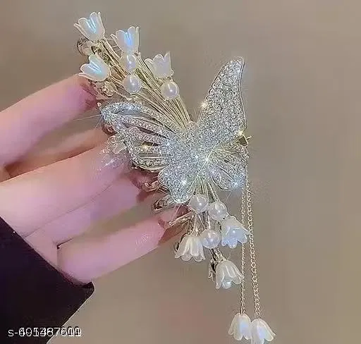 Simple Hair Pins for Women (White, 1 Pc)