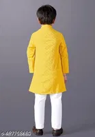 Checked Show Button Rayon Kurta Sets for Girls 