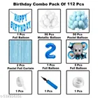 Boss Baby Theme 2nd Happy Birthday Decoration Items For Girls, Multicolor, Pack of 112