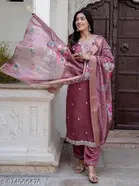 Printed Chanderi Cotton Kurta Set for Women 