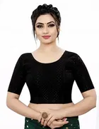 Readymade Stretchable Polyester Blouses for Women ,Black 