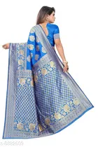 Banarasi Silk Jacquard Print Saree for Women 