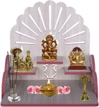Akarts Om Beautiful Wooden Puja Temple Wall Hanging and Table Top Mandir