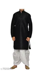 Silk Solid Kurta with Dhoti for Men 