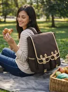 Classic Brown Leather Look Office & Travel Backpack