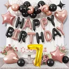 7th Happy Birthday Balloon Decoration Kit ,Rose Gold & Black Set Of 1