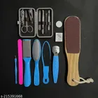 Plastic Stainless Steel Manicure & Pedicure Set with Heel Filer 