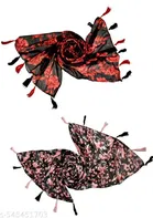 Poly Chiffon Scarves for Women, Multicolor, Pack of 2