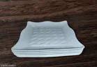 Plastic Plates for Kitchen, White, Pack of 6