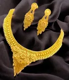 Alloy Choker Necklace with Earrings for Women 