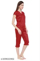 Satin Nightsuit Set for Women 