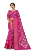 शारदा क्रिएशन कॉटन प्रिंटेड साड़ी विद ब्लाउज 