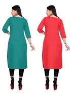Crepe Solid Kurtis for Women 