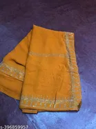 Georgette Saree for Women, Yellow 