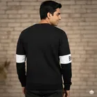 Fleece Printed Sweatshirt for Men, Black 