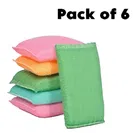 Sponge Scrub Pad (Multicolor, Pack of 6)
