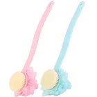 2-in-1 Loofah with Handle Body Back Scrubber cum Bath Brush (Assorted, Pack of 2)