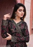 Rayon Gown for Women Black 