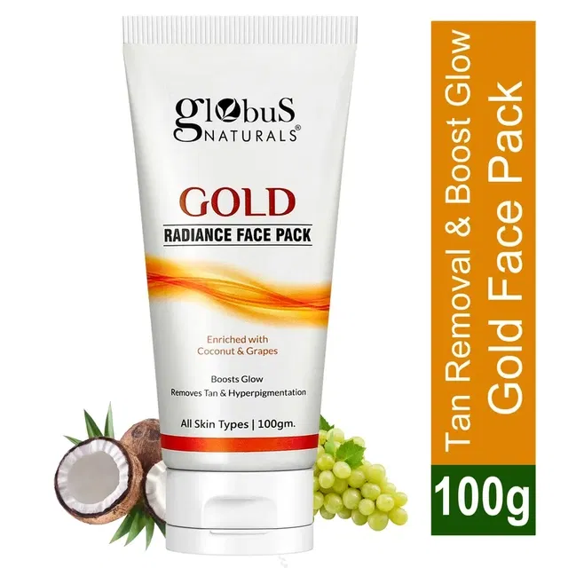 ग्लोबस नेचुरल्स गोल्ड रेडियंस एंटी एजिंग और ब्राइटनिंग फेस पैक 100 g